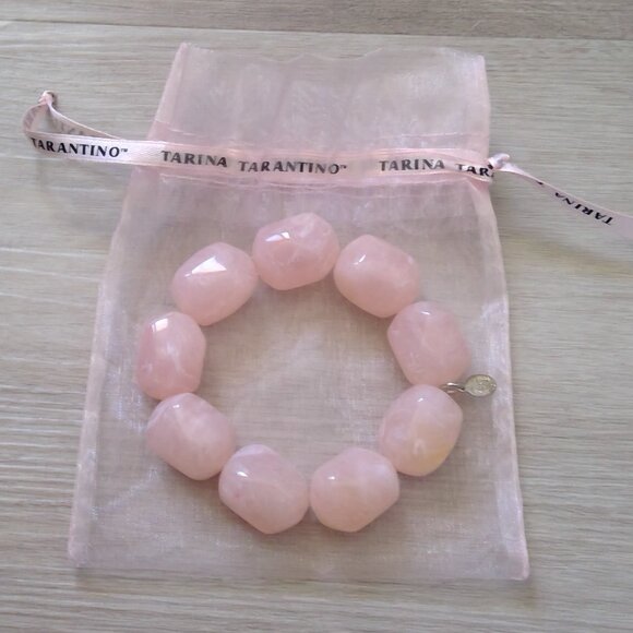 Tarina Tarantino Light Pink Lucite Bracelet New *Retired Colour* - Picture 5 of 7